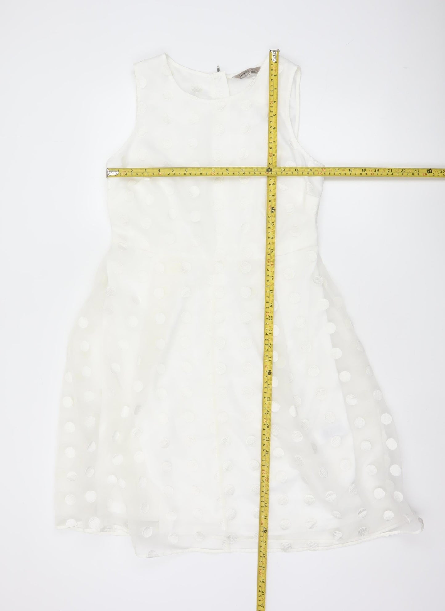 Marks and Spencer Women’s White Polka Dot Fit & Flare Dress Size 12