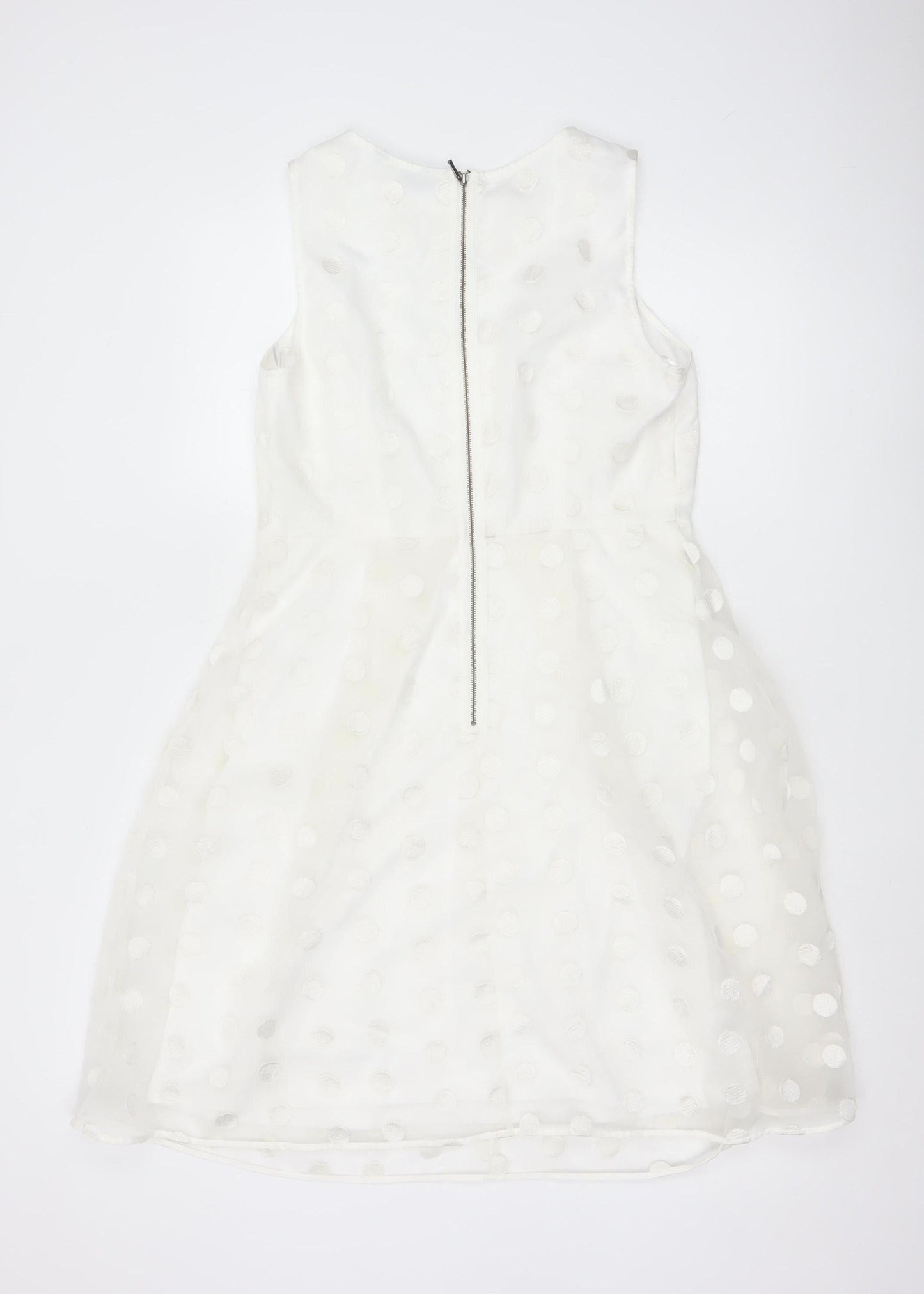 Marks and Spencer Women’s White Polka Dot Fit & Flare Dress Size 12