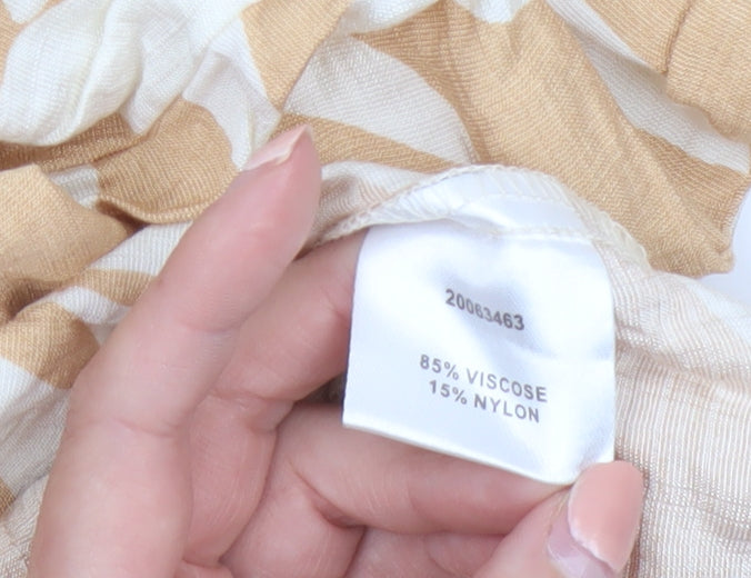Pebble Bay Women Beige Tropical Print Shift Dress Size S