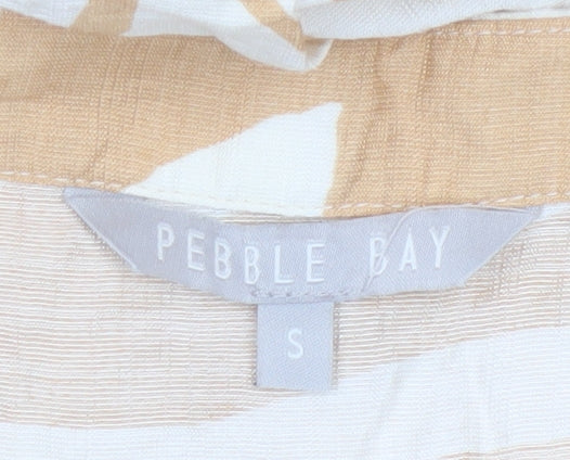 Pebble Bay Women Beige Tropical Print Shift Dress Size S