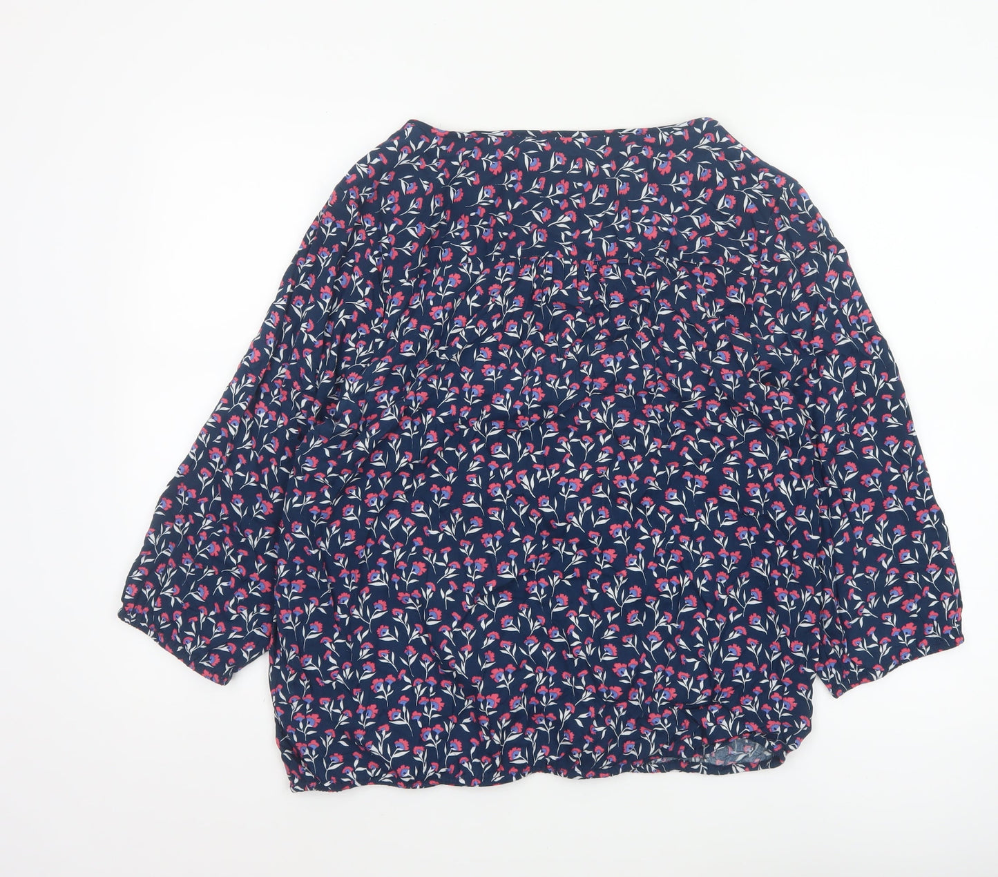 Maine New England Women's Blue Floral Viscose Blouse Size 18