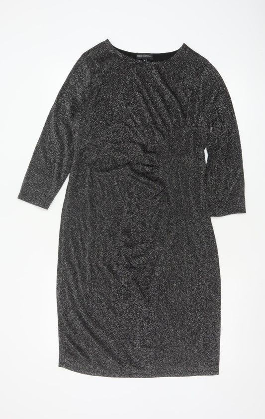 Next Maternity Black Sparkle Bodycon Knee Length Dress Size 10