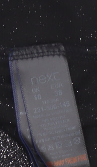 Next Maternity Black Sparkle Bodycon Knee Length Dress Size 10