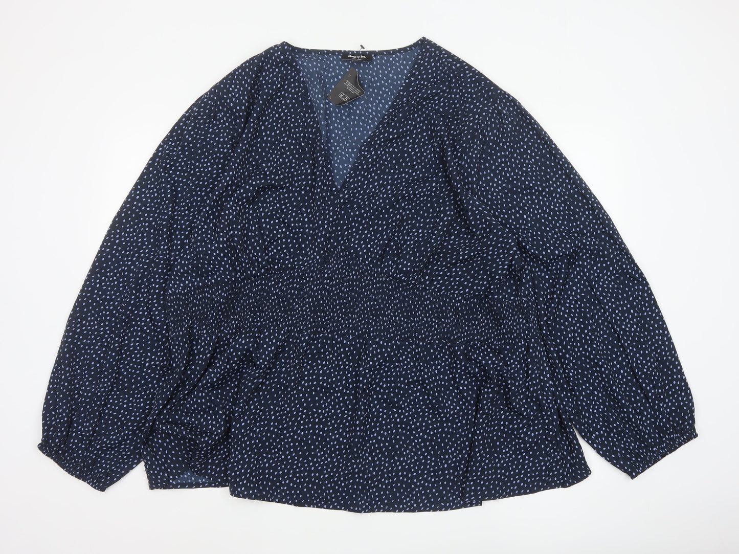 Simply Be Women's Blue Polka Dot Tunic Blouse Size 32