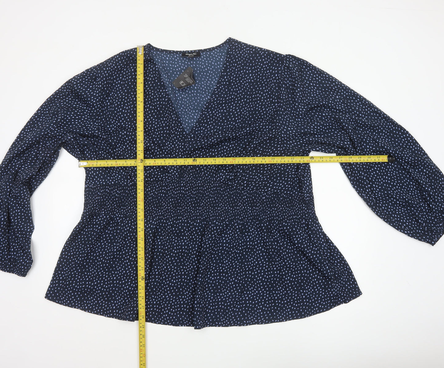 Simply Be Women's Blue Polka Dot Tunic Blouse Size 32