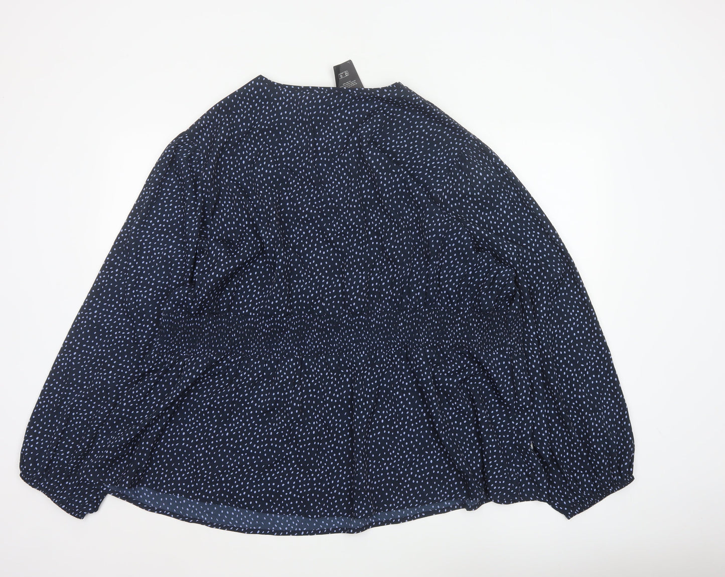 Simply Be Women's Blue Polka Dot Tunic Blouse Size 32
