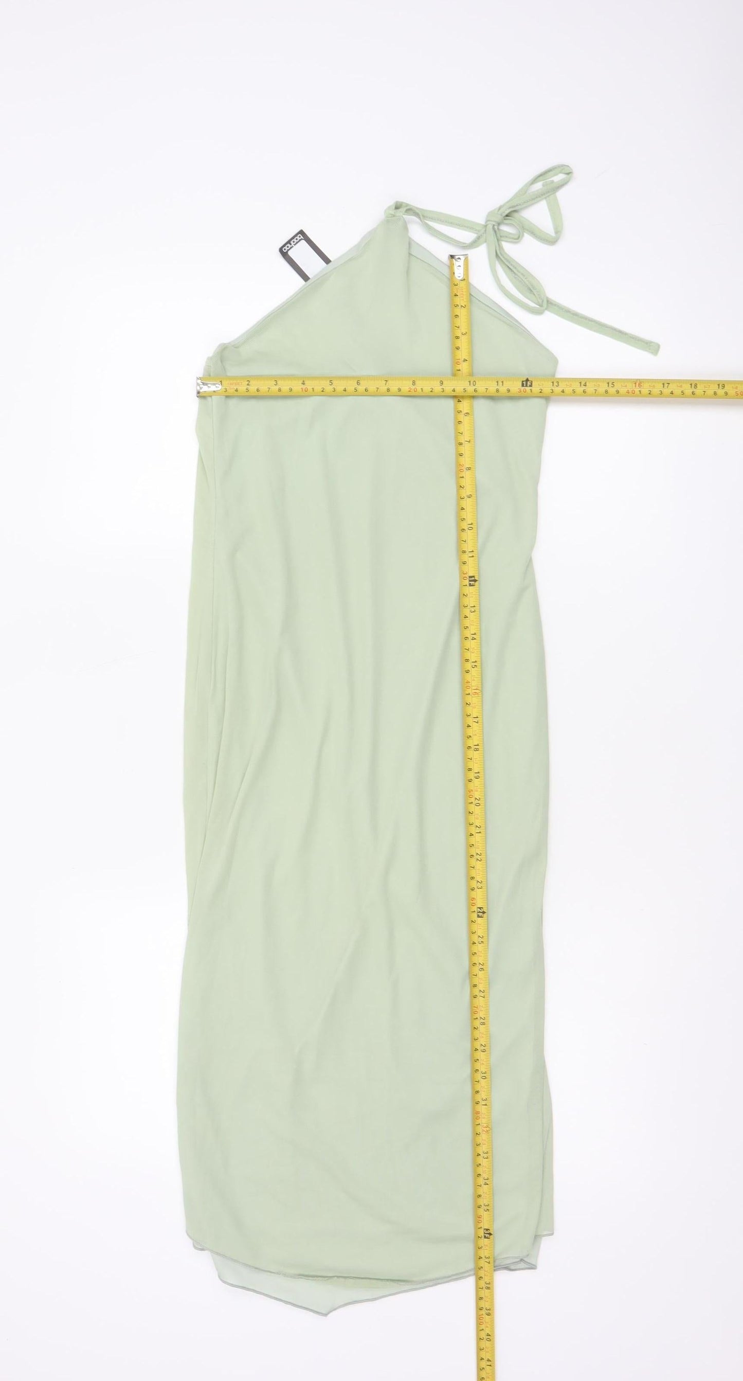 Boohoo Women’s Green Halter Neck Bodycon Midi Dress Size 12