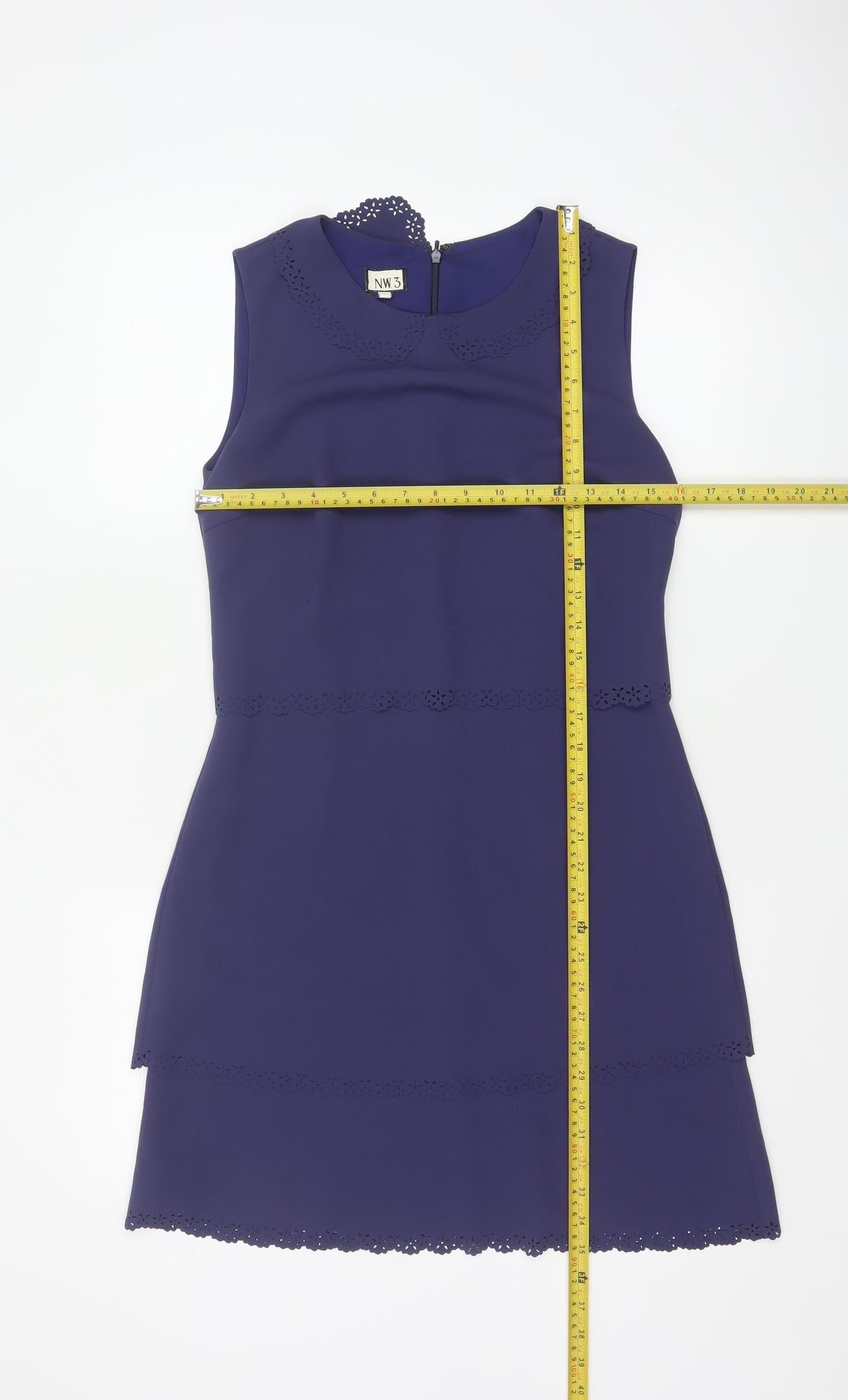NW3 Women's Blue Sleeveless Short Shift Dress Size 8