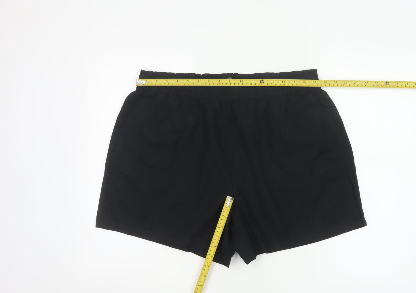 Dunnes Women Black L Lightweight Linen Blend Pull On Casual Shorts
