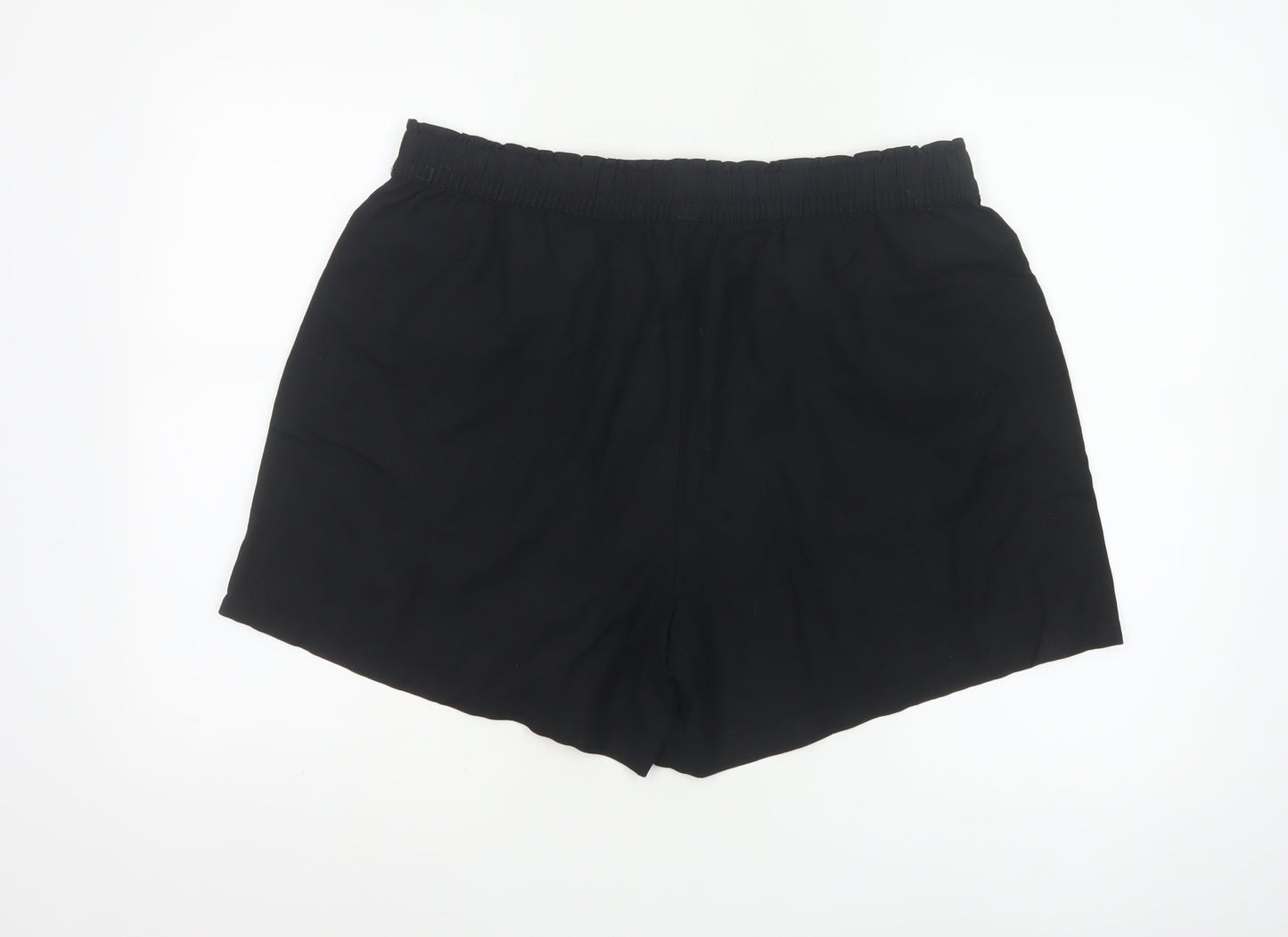 Dunnes Women Black L Lightweight Linen Blend Pull On Casual Shorts