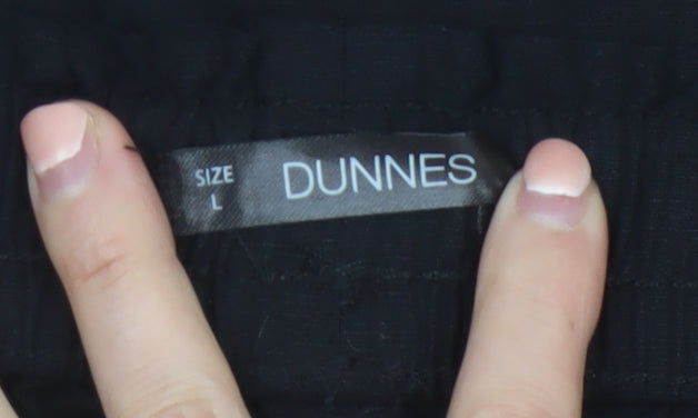 Dunnes Women Black L Lightweight Linen Blend Pull On Casual Shorts