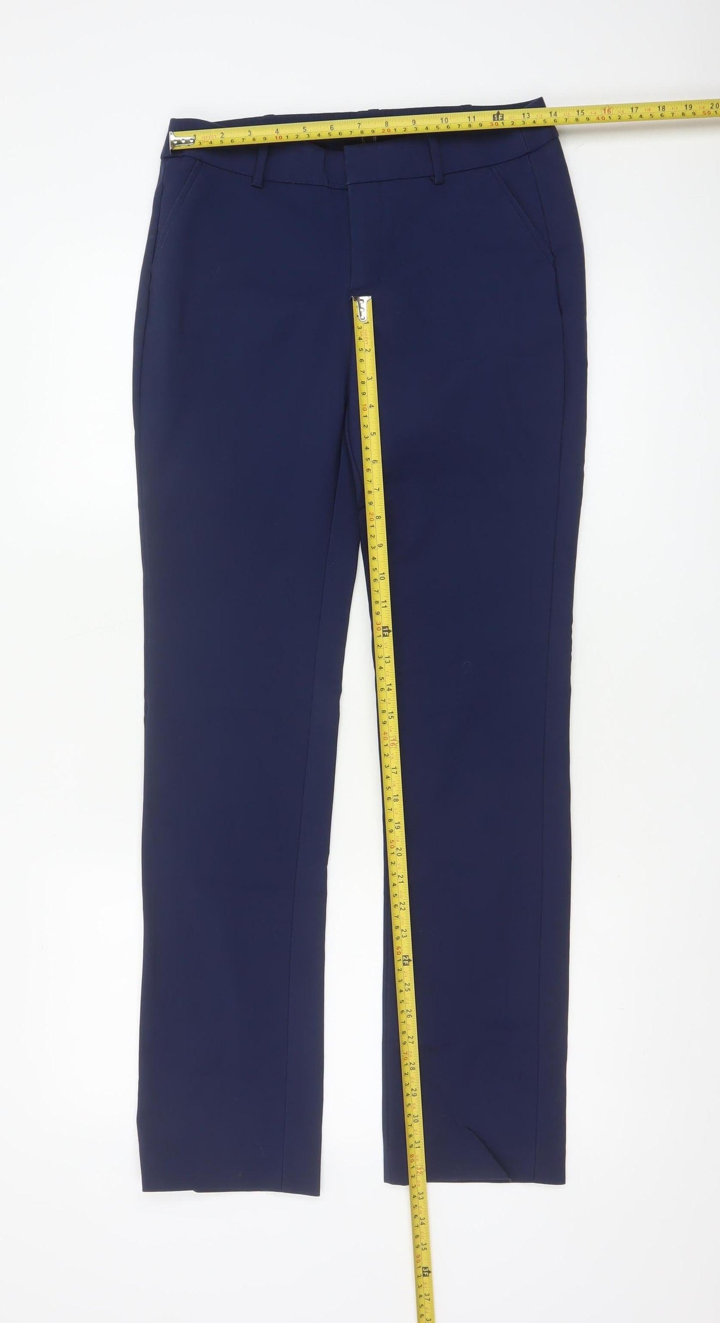 Mexx Women's Blue Slim Fit Chino Trousers Size 8 Regular