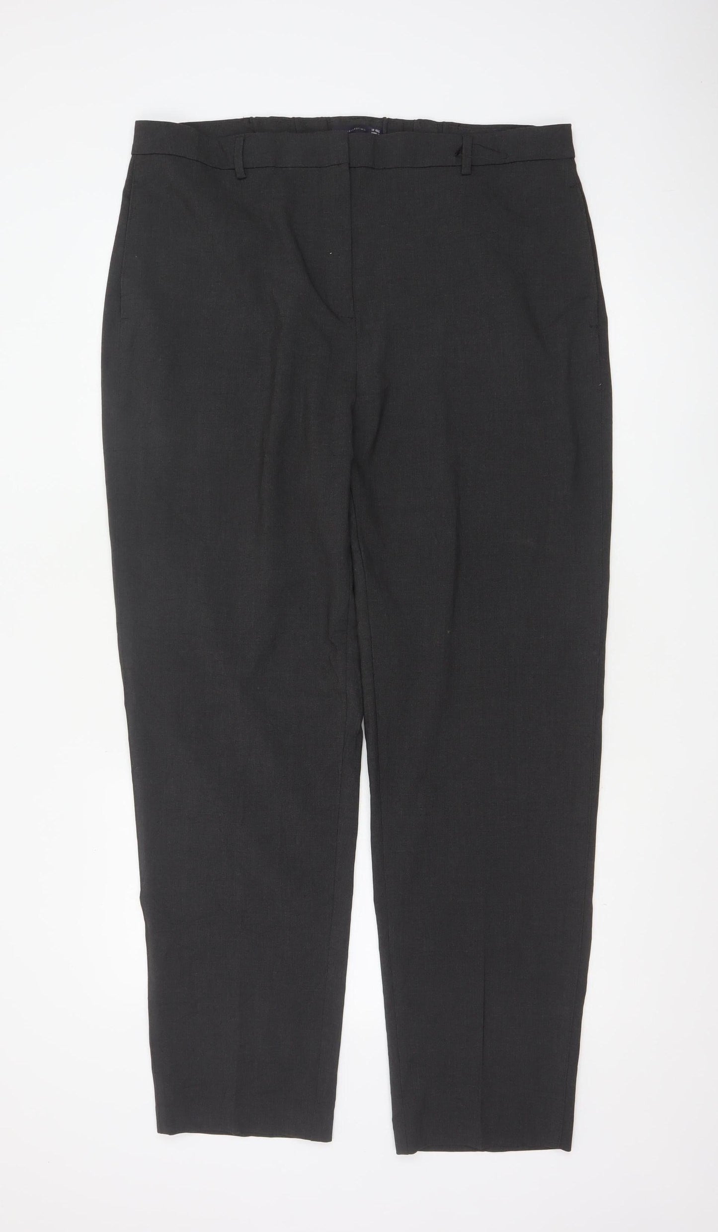 Marks and Spencer Womens Black Size 18 Regular Straight Trousers