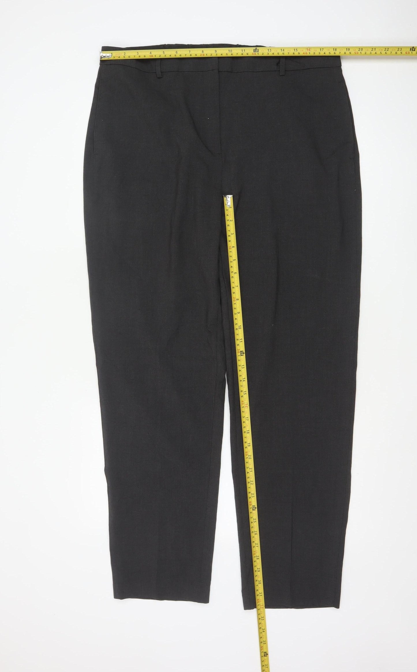 Marks and Spencer Womens Black Size 18 Regular Straight Trousers