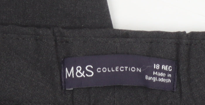 Marks and Spencer Womens Black Size 18 Regular Straight Trousers