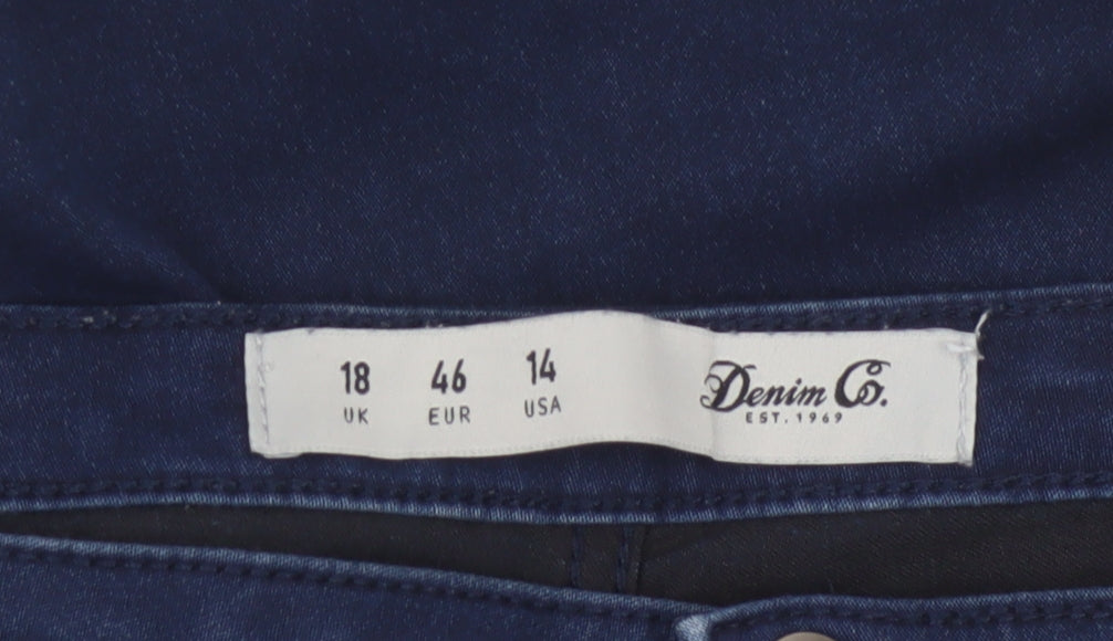 Denim Co. Women's Blue Mid Rise Skinny Stretch Jeans Size 18