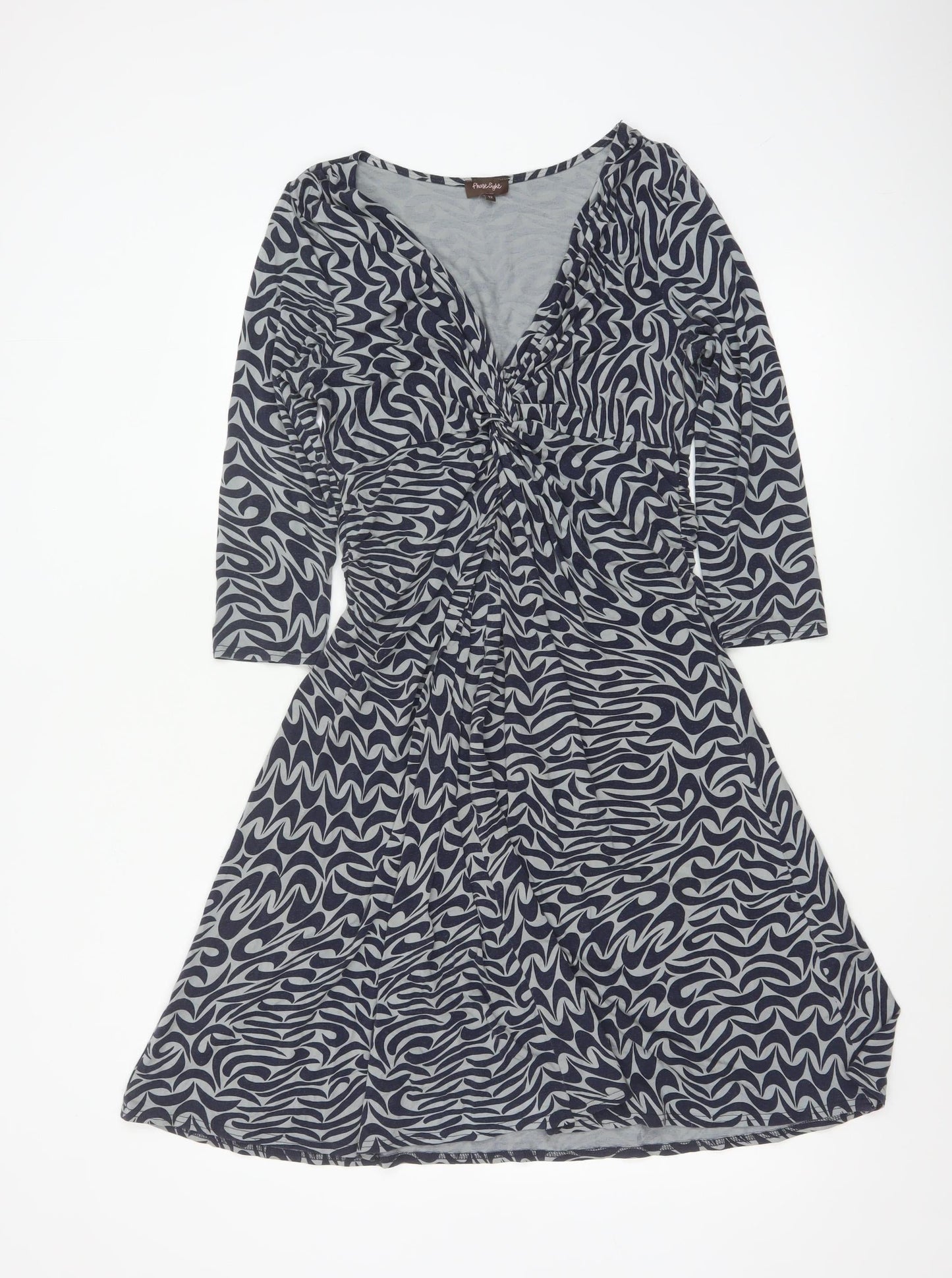 Phase Eight Women Blue Geometric Jersey A-Line Dress Size 12