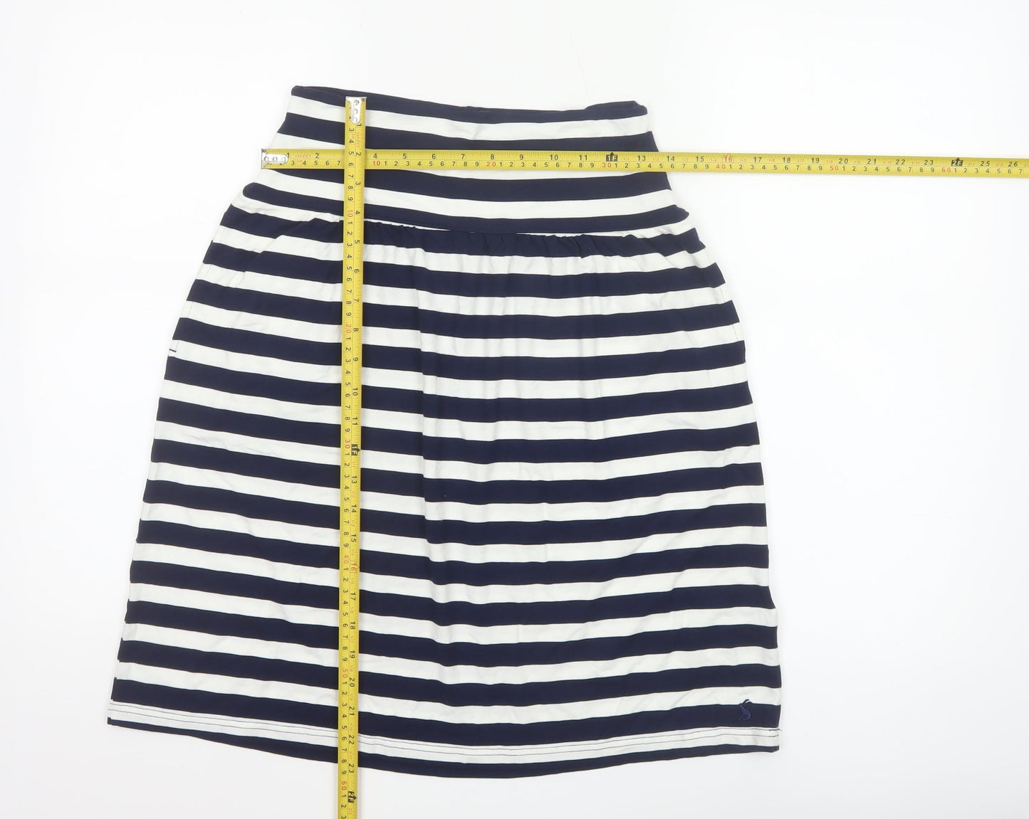 Joules Women’s Blue White Striped A-Line Jersey Skirt Size 8