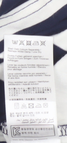Joules Women’s Blue White Striped A-Line Jersey Skirt Size 8