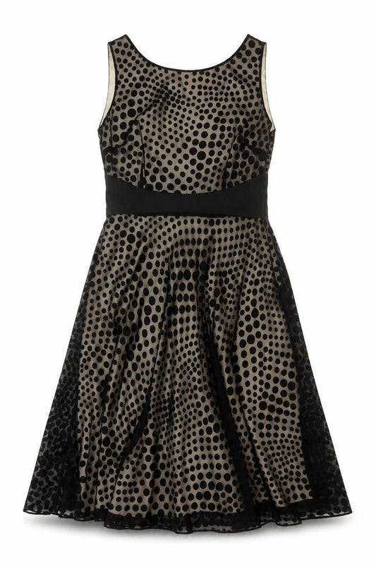 Jacques Vert Women’s Black Polka Dot Fit & Flare Dress Size 14