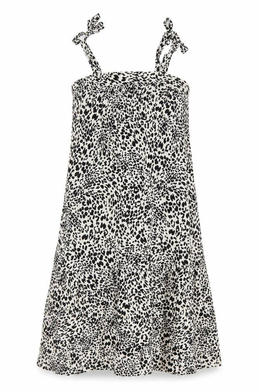 New Look Women’s Black Animal Print Strappy Slip Dress Size 10