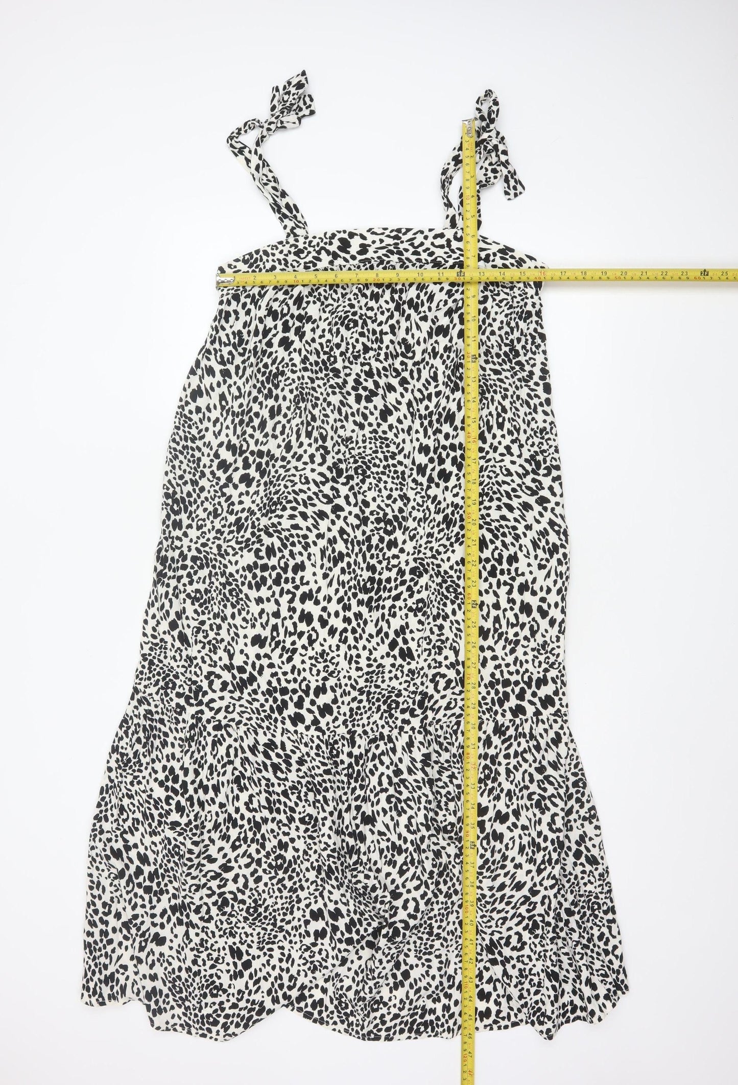New Look Women’s Black Animal Print Strappy Slip Dress Size 10