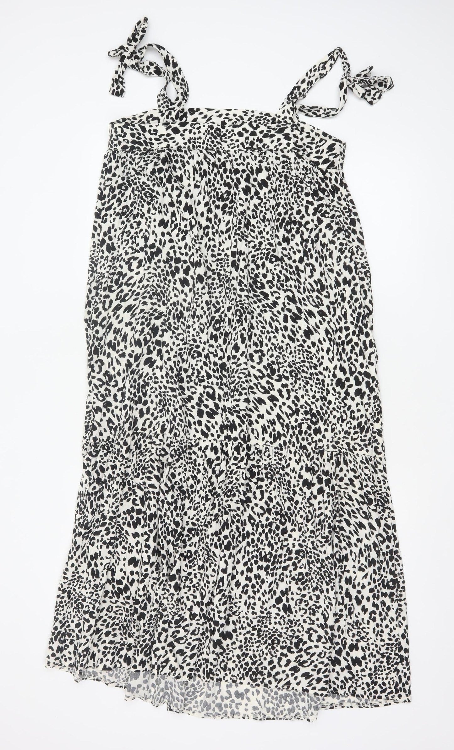 New Look Women’s Black Animal Print Strappy Slip Dress Size 10