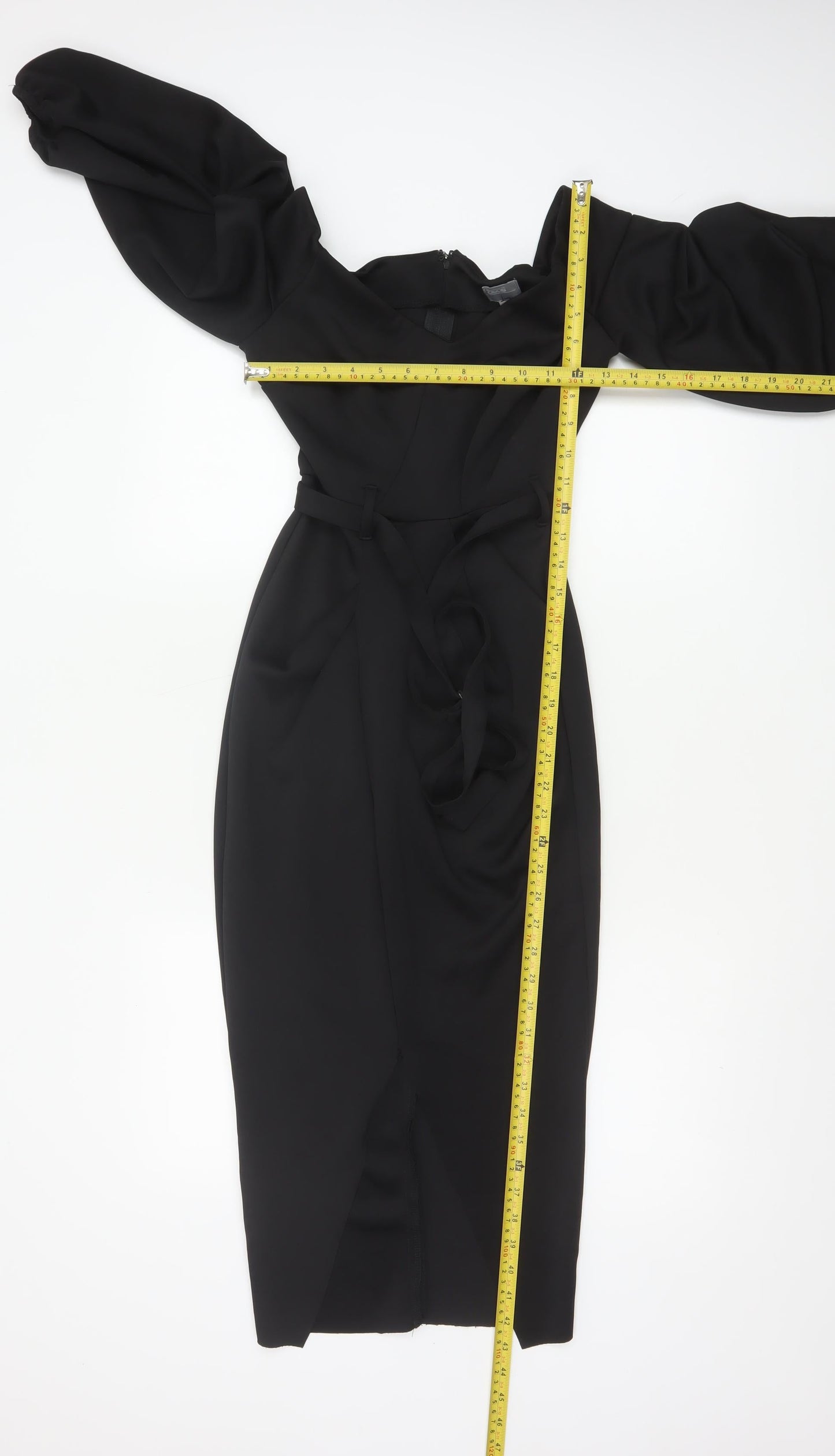 ASOS Women’s Black Off Shoulder Midi Bodycon Dress Size 8