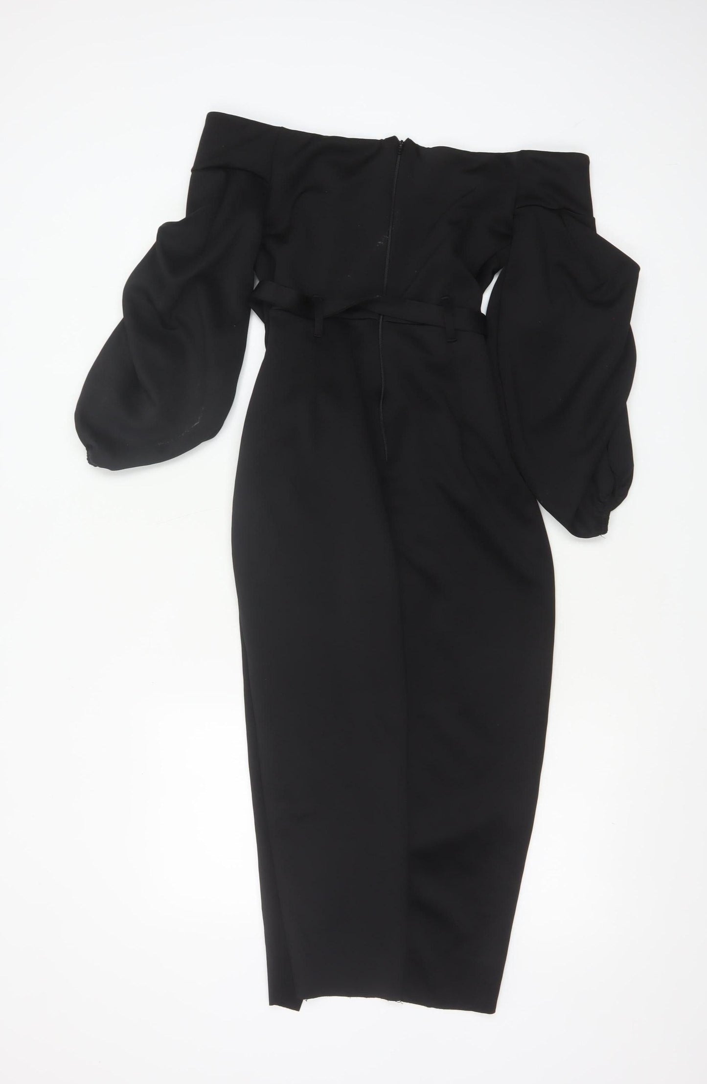 ASOS Women’s Black Off Shoulder Midi Bodycon Dress Size 8