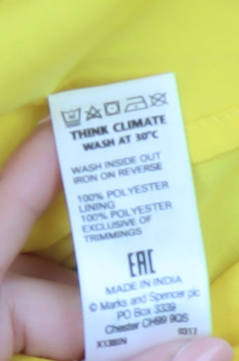 Marks and Spencer Womens Yellow Floral Chiffon Midi Dress Size 18