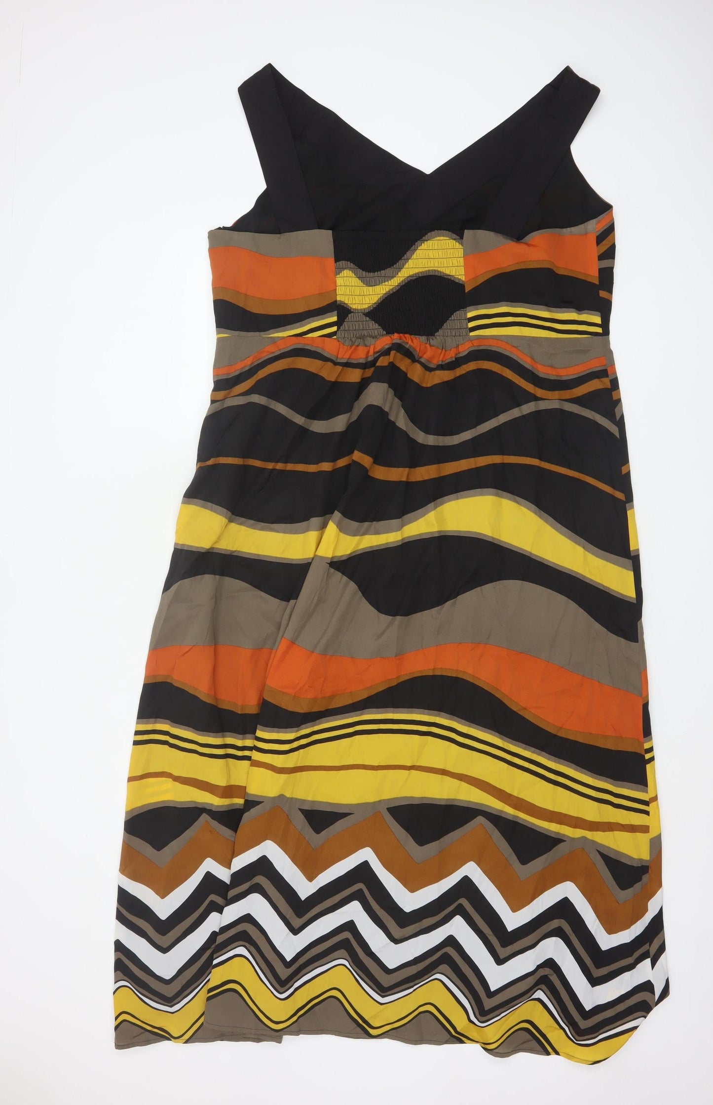 Windsmoor Womens Multicoloured Size 18 V-Neck Sleeveless Midi Dress