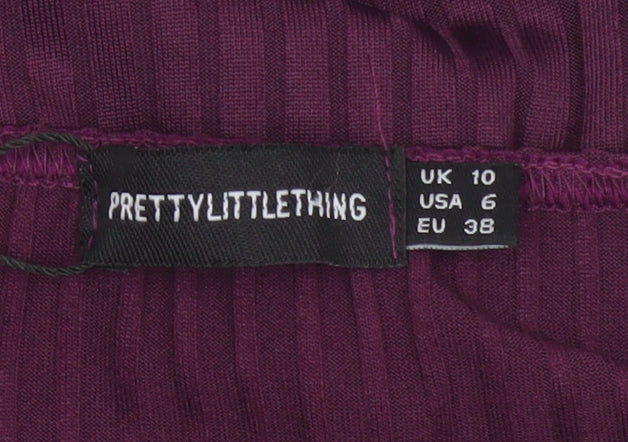 PrettyLittleThing Women's Purple Wrap Maxi Dress Size 10