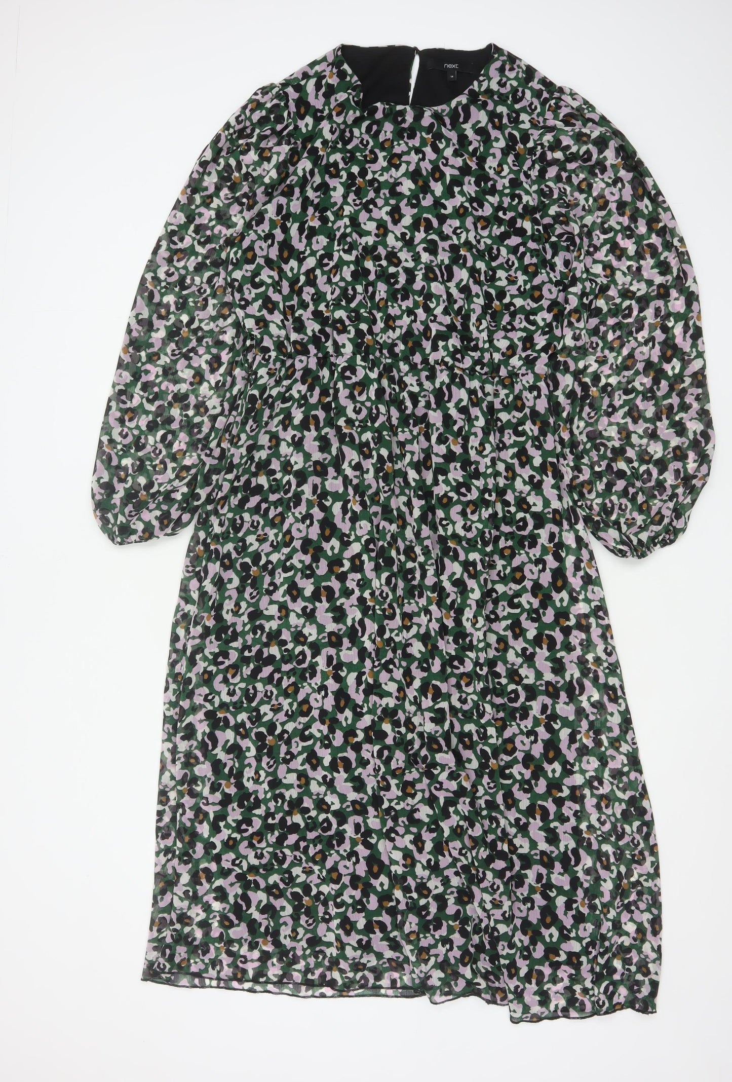 Next Women’s Multicoloured Animal Print Midi A-Line Dress Size 14