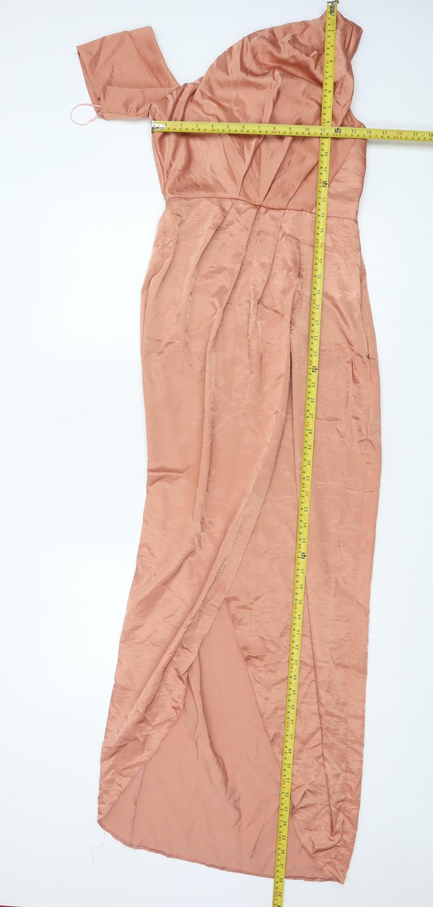 ASOS Women Pink One Shoulder Long Wrap Formal Dress Size 8