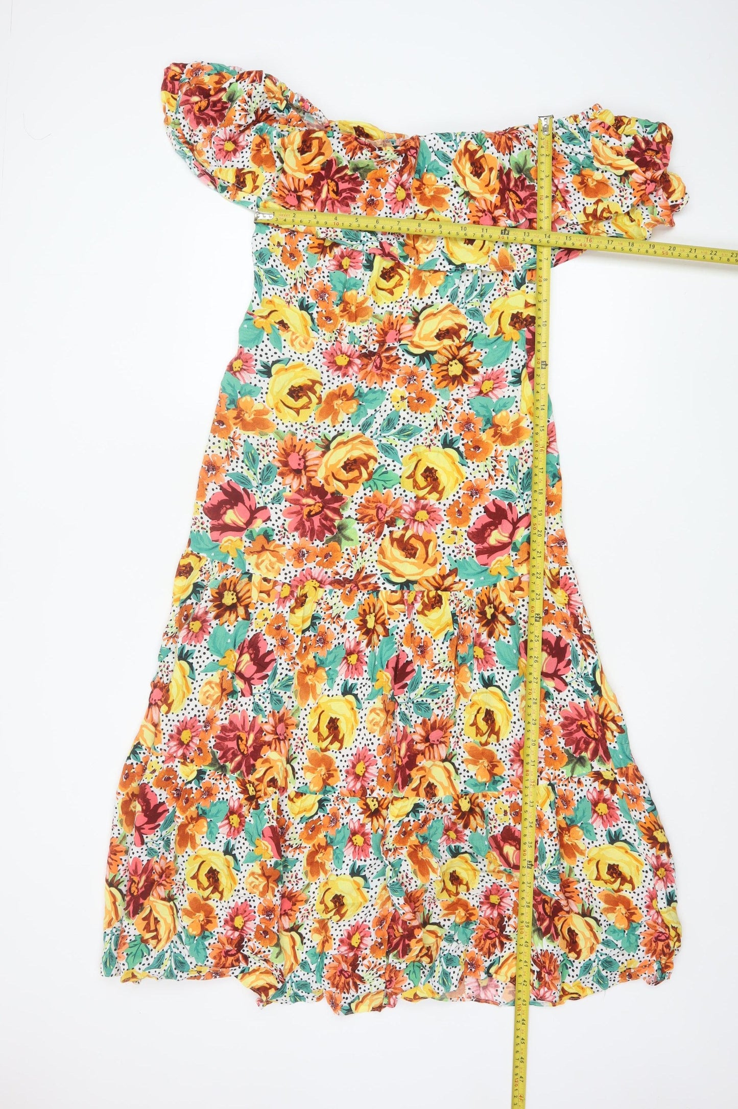 Myleene Klass Women’s Multicoloured Floral Off Shoulder Midi Dress Size 12