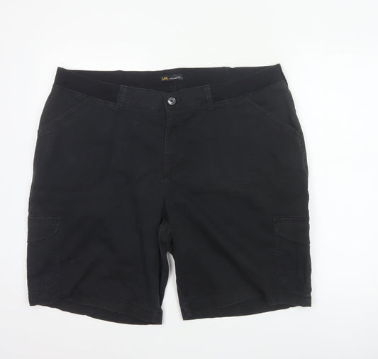 Lee Mens Black Cargo Shorts M Relaxed Fit Cotton Stretch