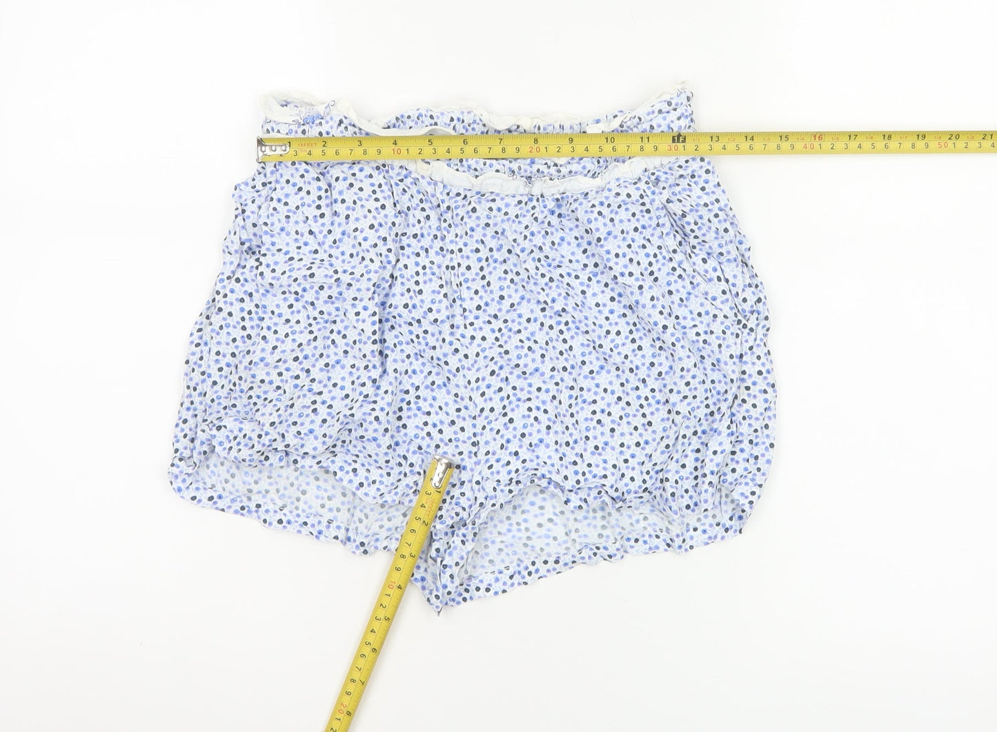 Jack Wills Women Blue Floral Viscose Casual Shorts UK 8