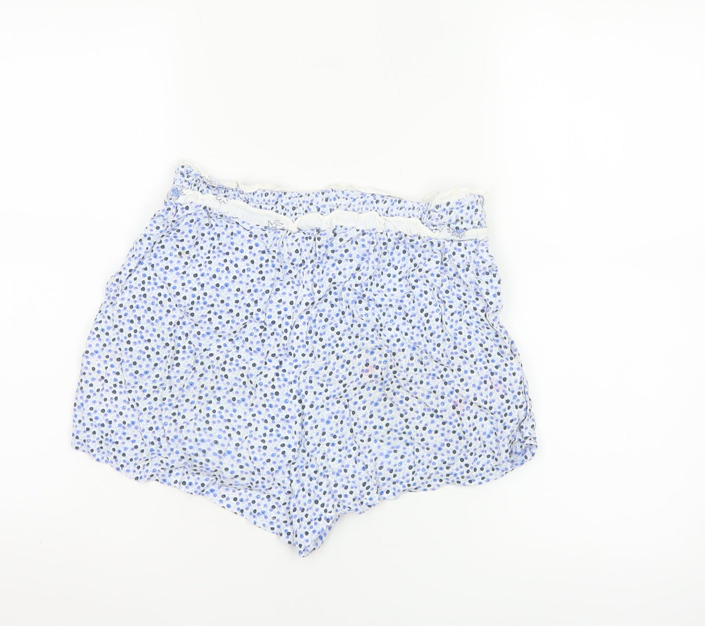 Jack Wills Women Blue Floral Viscose Casual Shorts UK 8
