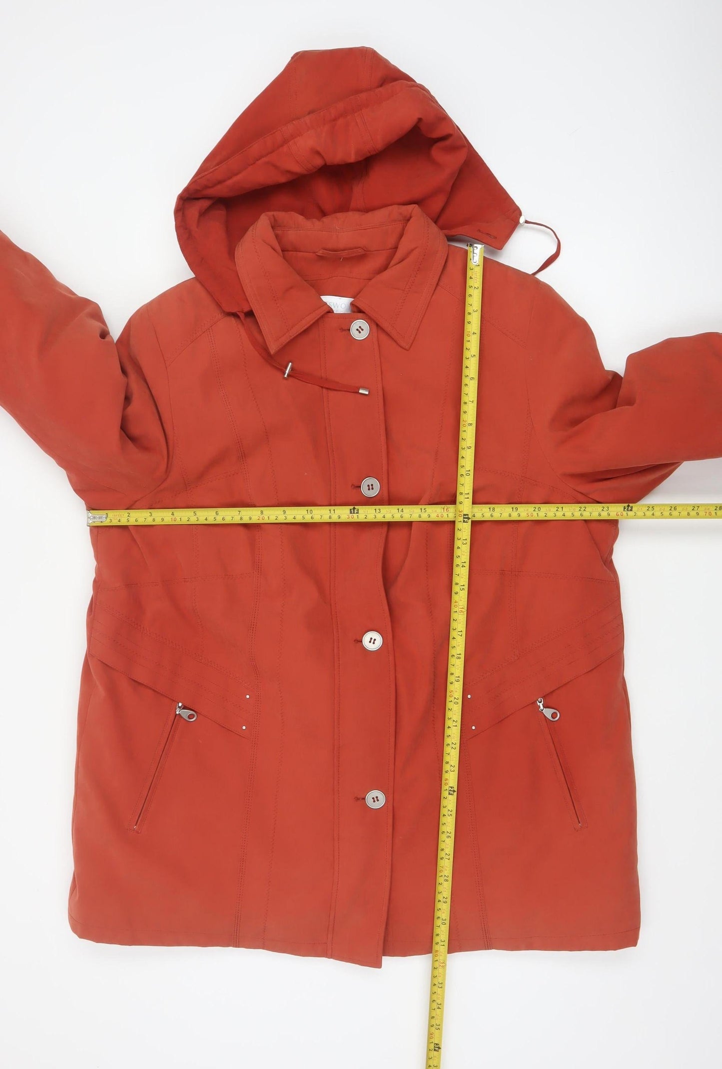 Cotswold Collections Women's Rust Hooded Mid-Length Coat Size 18 Polyester Blend
