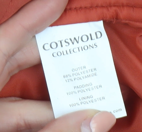 Cotswold Collections Women's Rust Hooded Mid-Length Coat Size 18 Polyester Blend