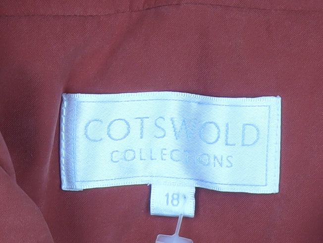 Cotswold Collections Women's Rust Hooded Mid-Length Coat Size 18 Polyester Blend