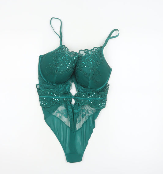 Ann Summers Women Green Lace One Piece Shapewear 18 DDD Underwired