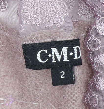 CMD Womens Mauve Mohair Blend Lace Trim Sequin Cardigan Size 8