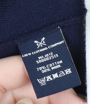 Crew Clothing Women's Blue Knit Shift Dress Size 12 V-Neck 3/4 Sleeve