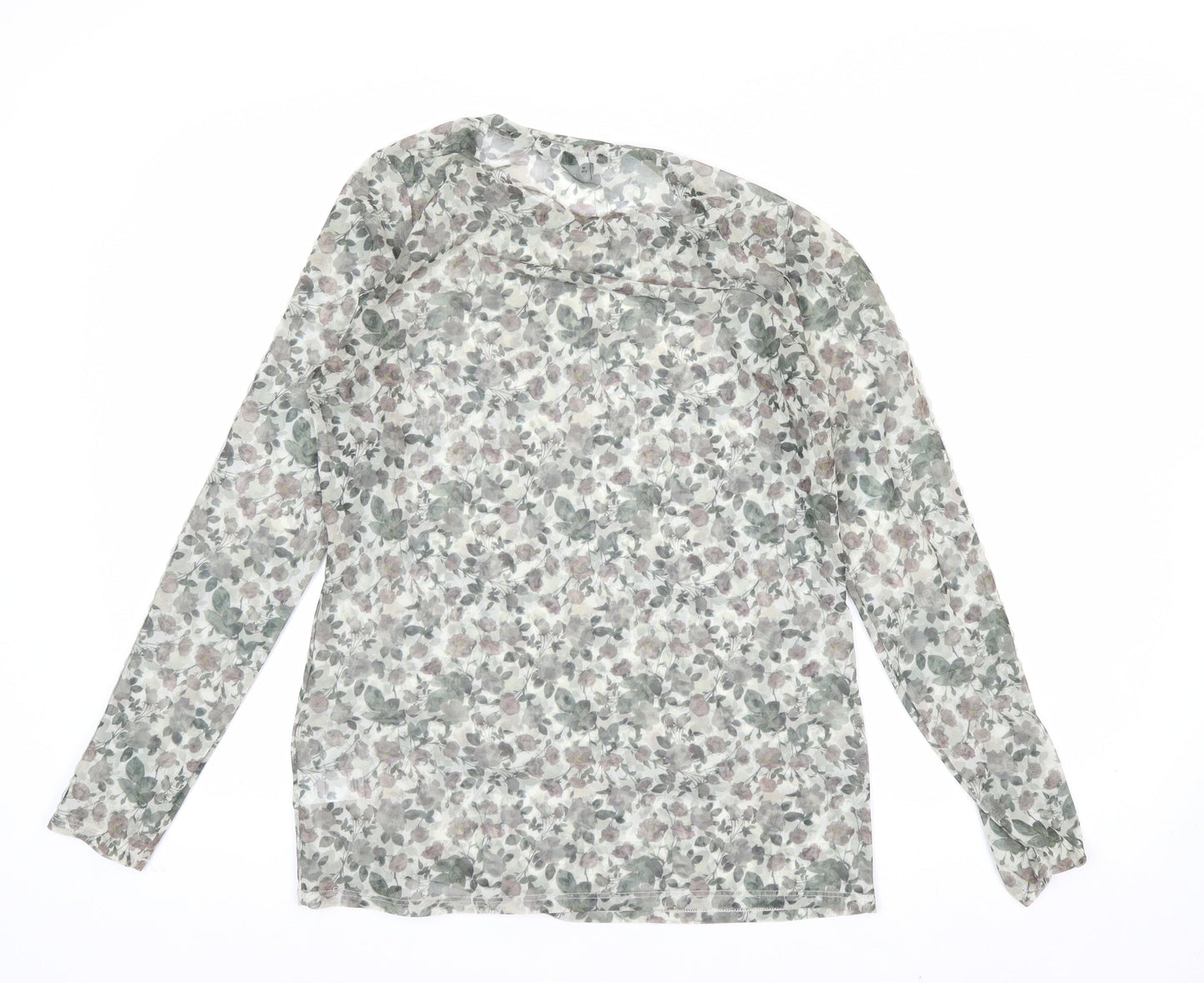 Next Women’s Multicoloured Floral Long Sleeve Mesh Blouse Size 12
