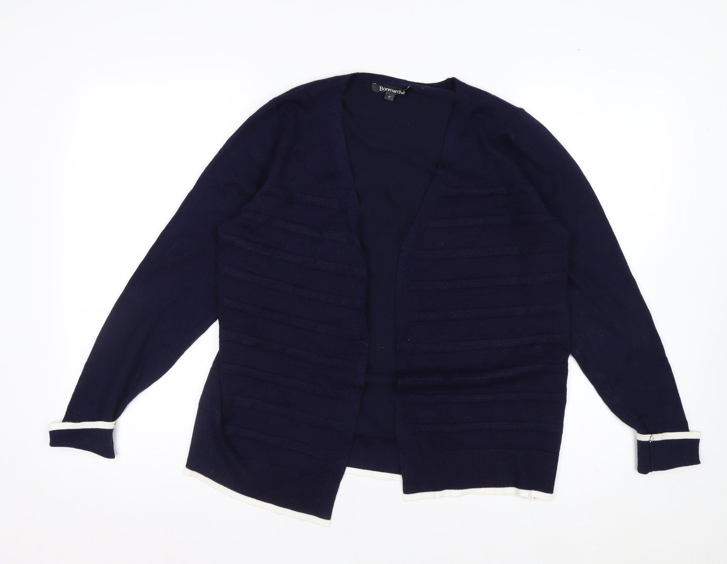 Bonmarché Women's Navy Long Sleeve Open Front Cardigan Size 12