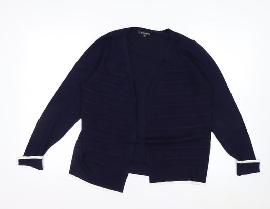 Bonmarché Women's Navy Long Sleeve Open Front Cardigan Size 12