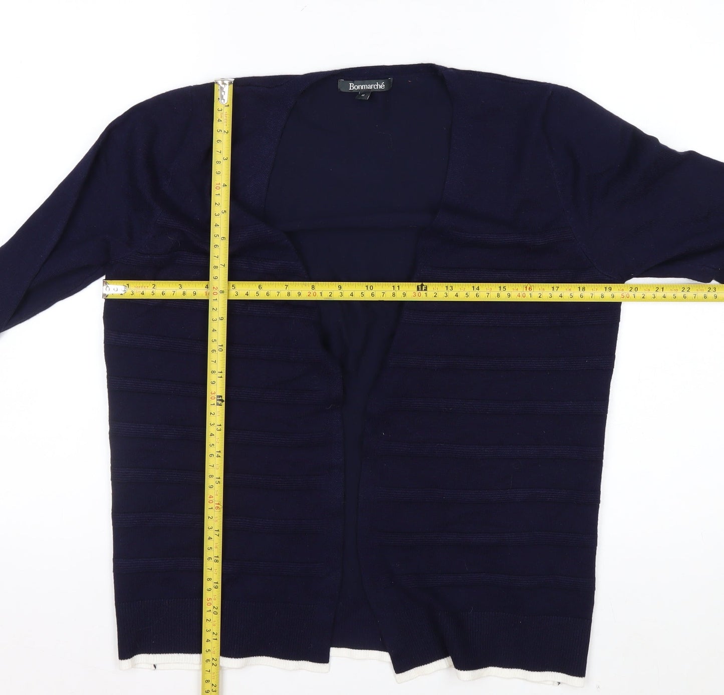 Bonmarché Women's Navy Long Sleeve Open Front Cardigan Size 12