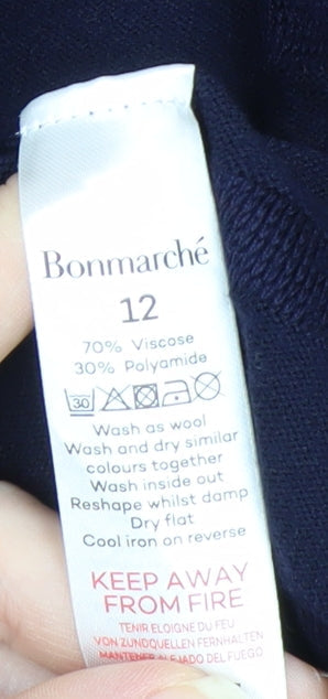 Bonmarché Women's Navy Long Sleeve Open Front Cardigan Size 12
