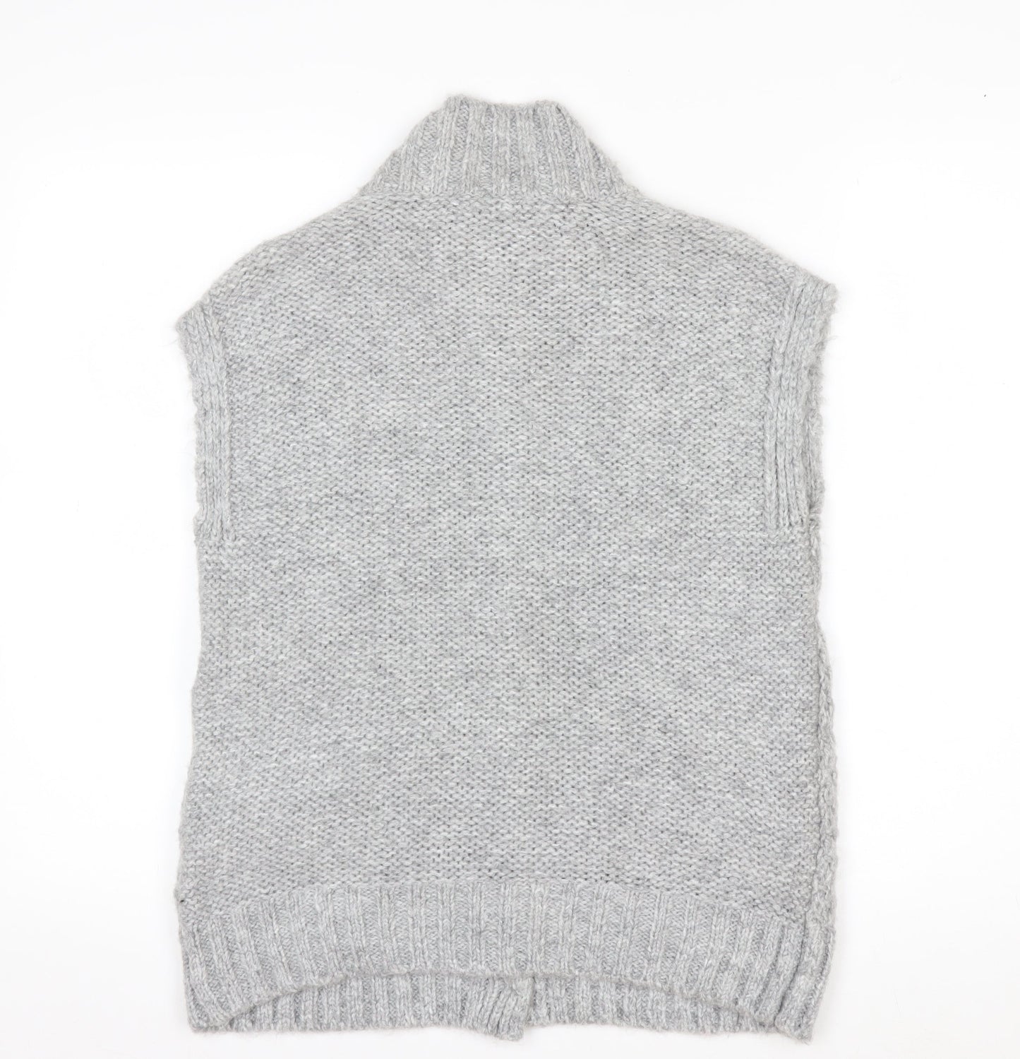 White Stuff Womens Grey Chunky Knit Sleeveless Cardigan UK 8